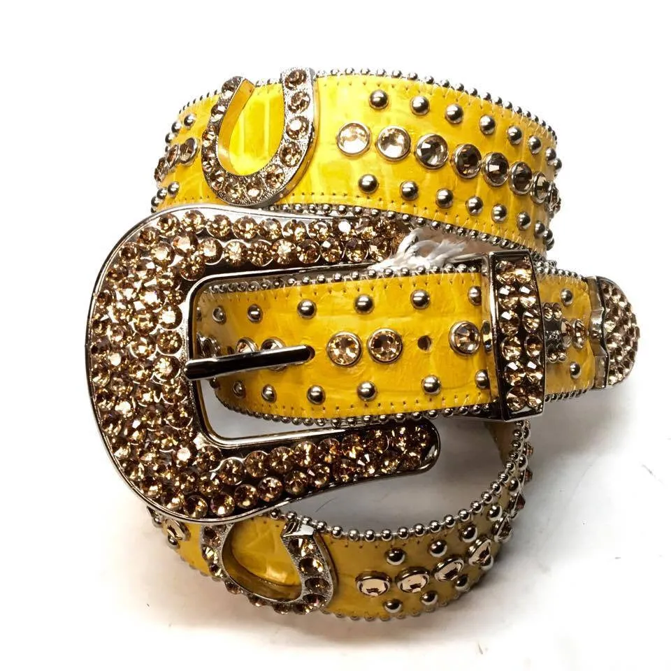 b.b. Simon "Yellow Horseshoe" Crystal Belt