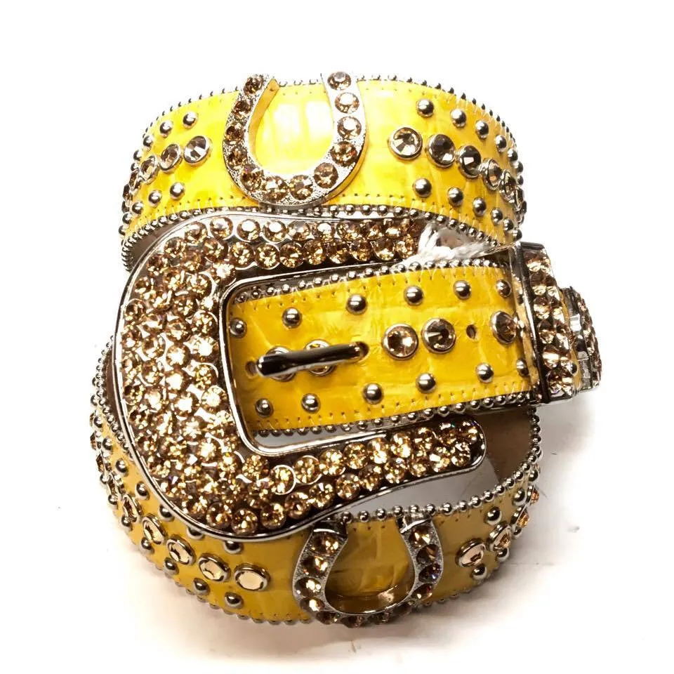 b.b. Simon "Yellow Horseshoe" Crystal Belt