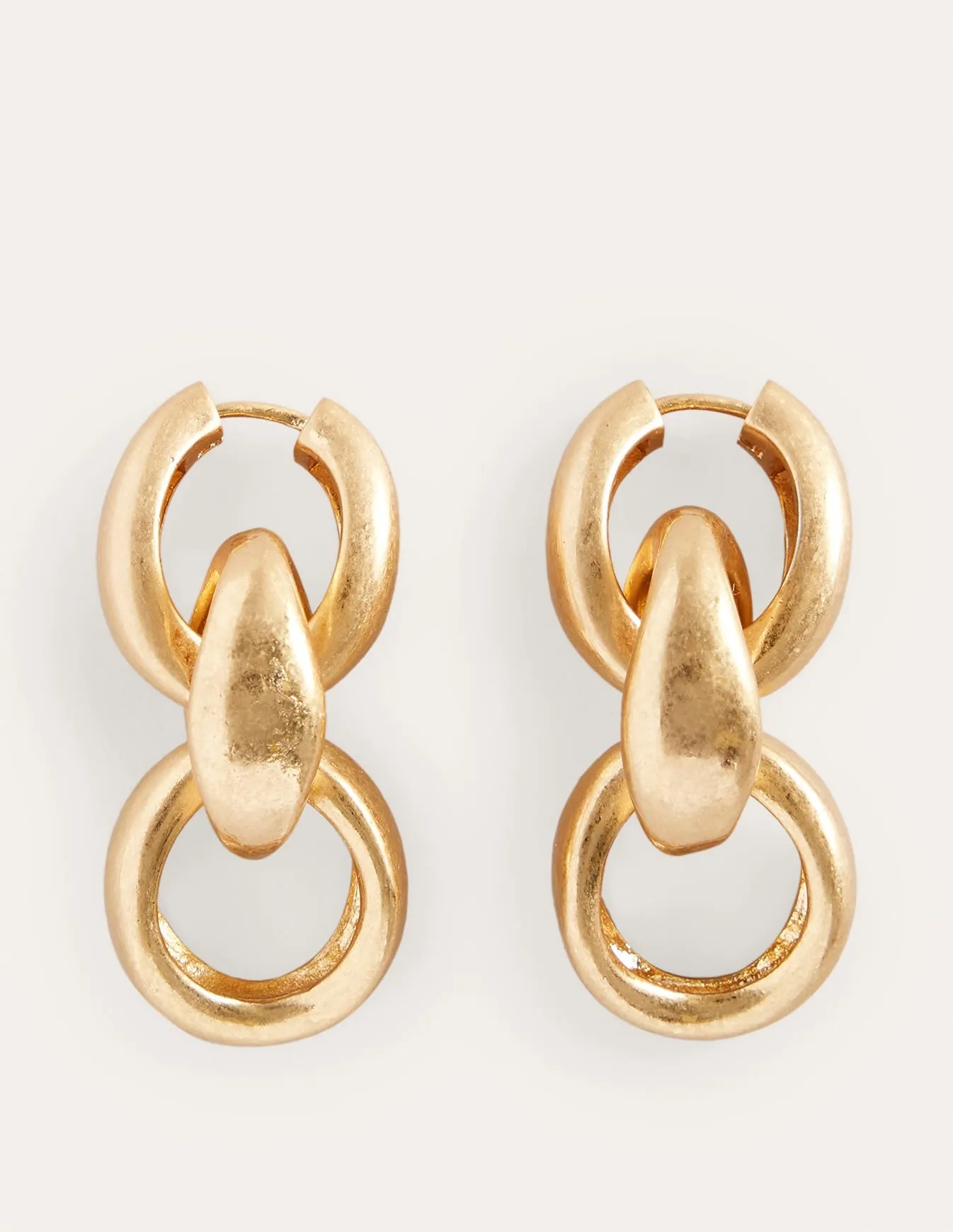 Chunky Chain-Link Earrings-Gold