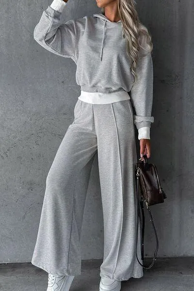Hooded Top and Drawstring Pants Set