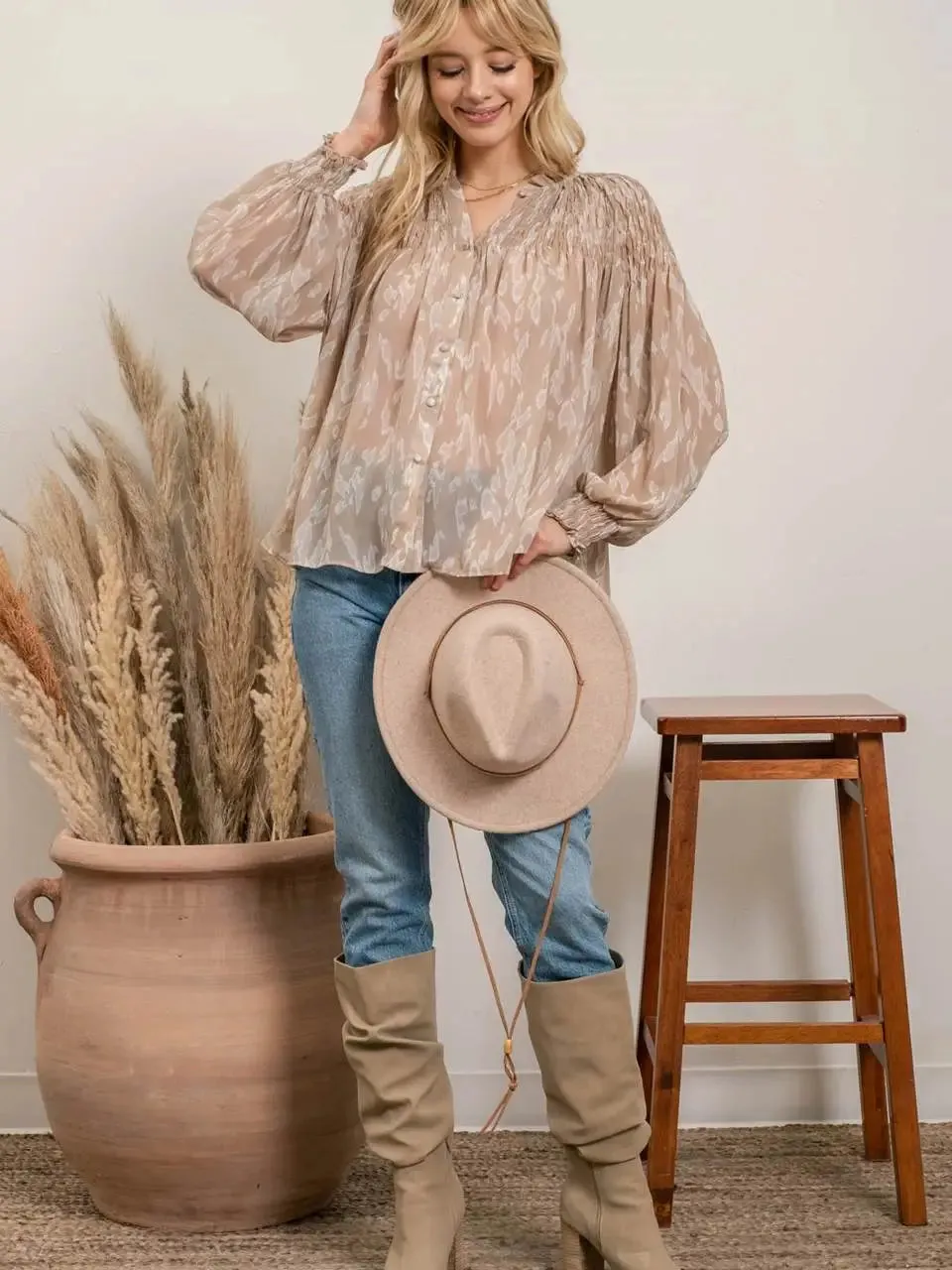 Patterned Piper Blouse