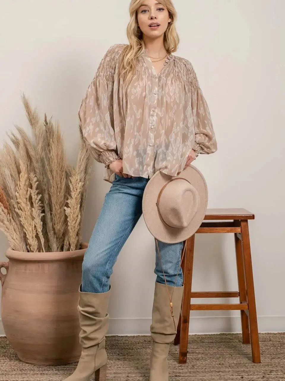 Patterned Piper Blouse