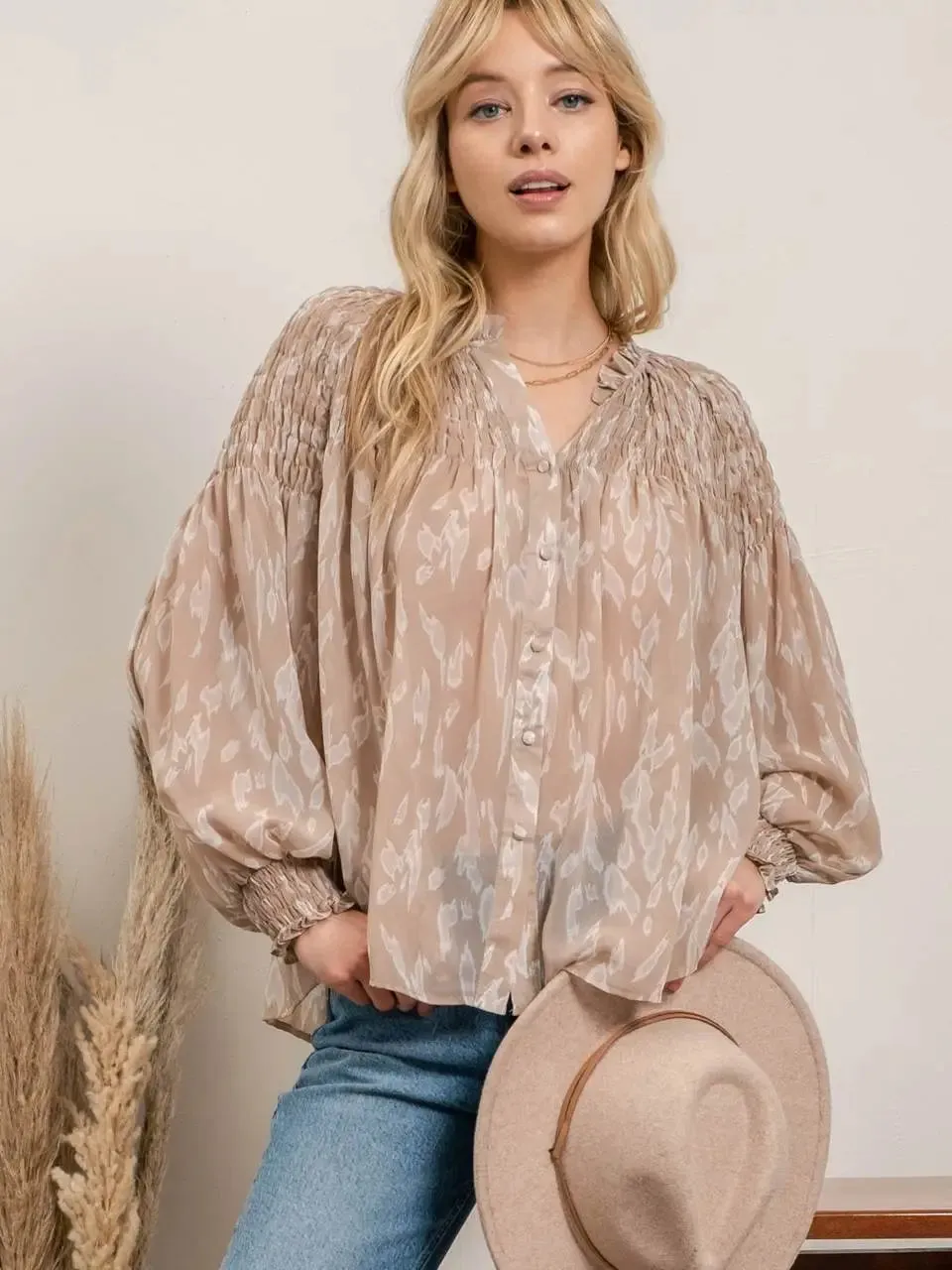 Patterned Piper Blouse